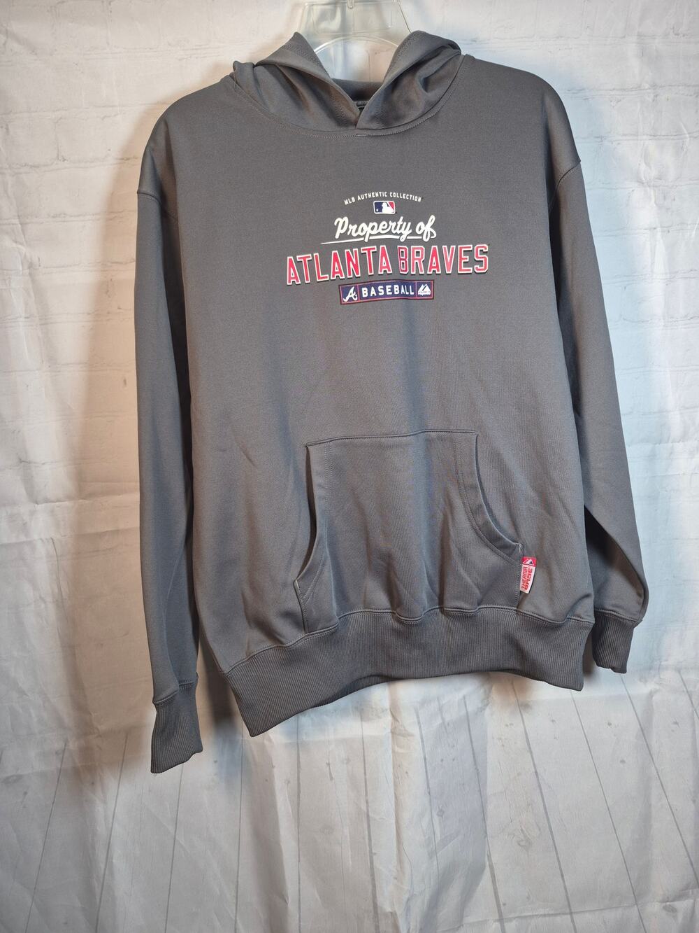Atlanta Braves Majestic Baseball pullover hoodie SZ XL